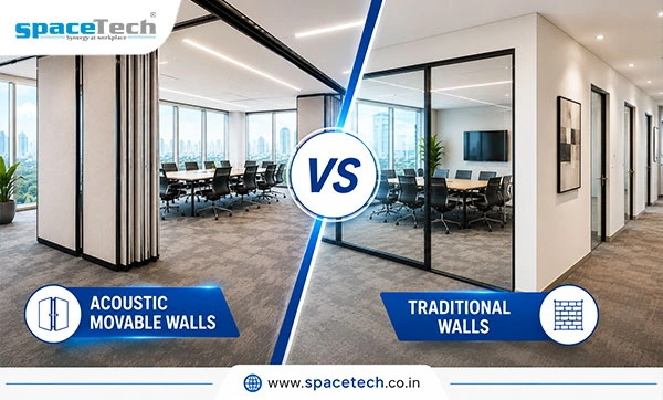 Acoustic movable walls vs traditional walls for modern offices