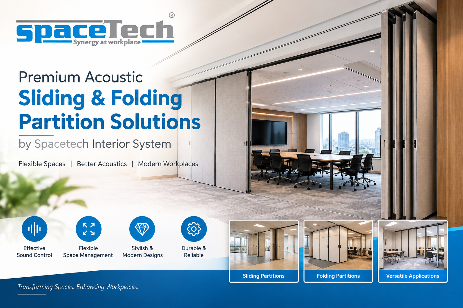 Acoustic Sliding Folding Partition - SpaceTech Interior