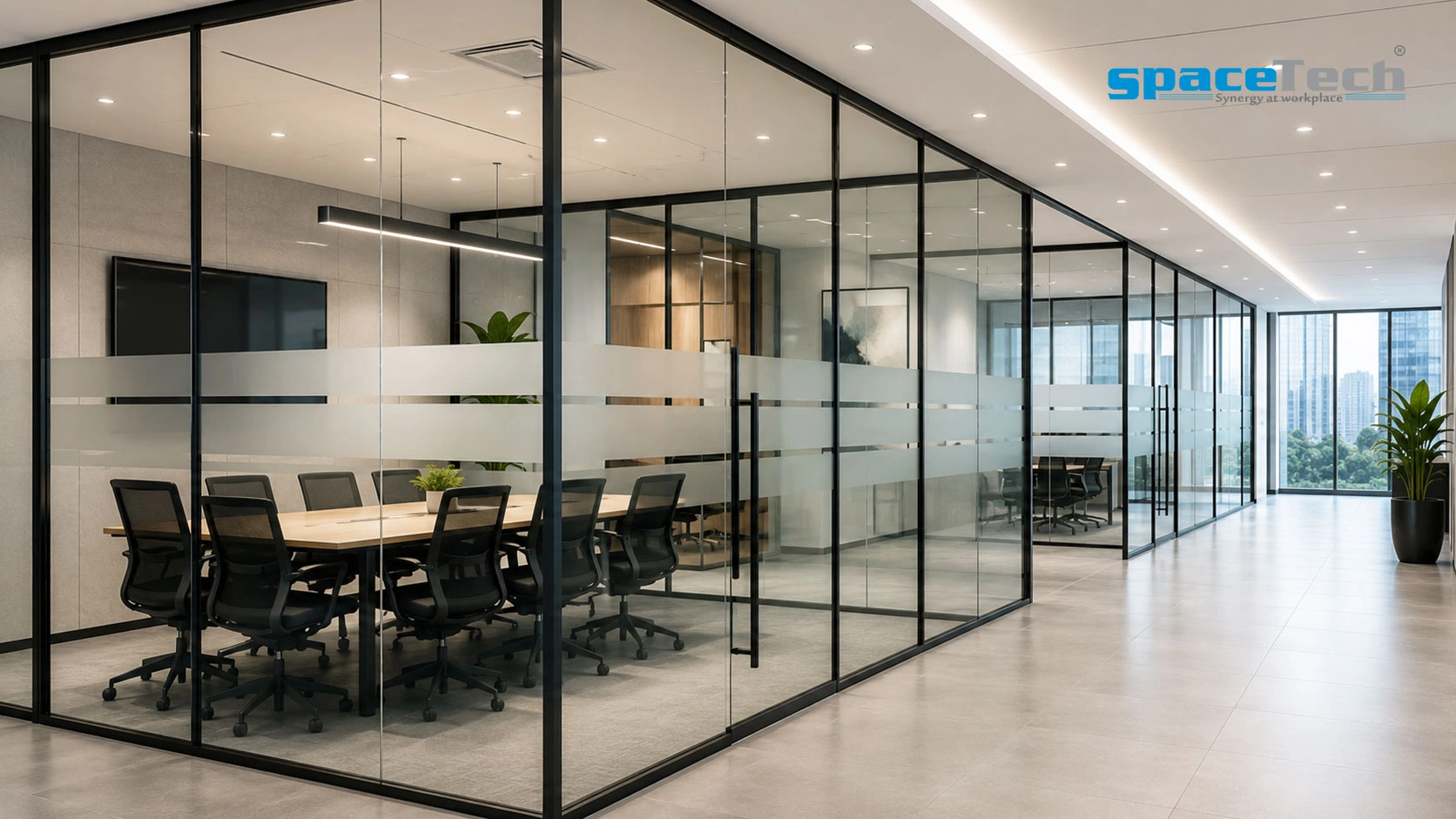 Glass Partition System Pune - SpaceTech Interior Systems